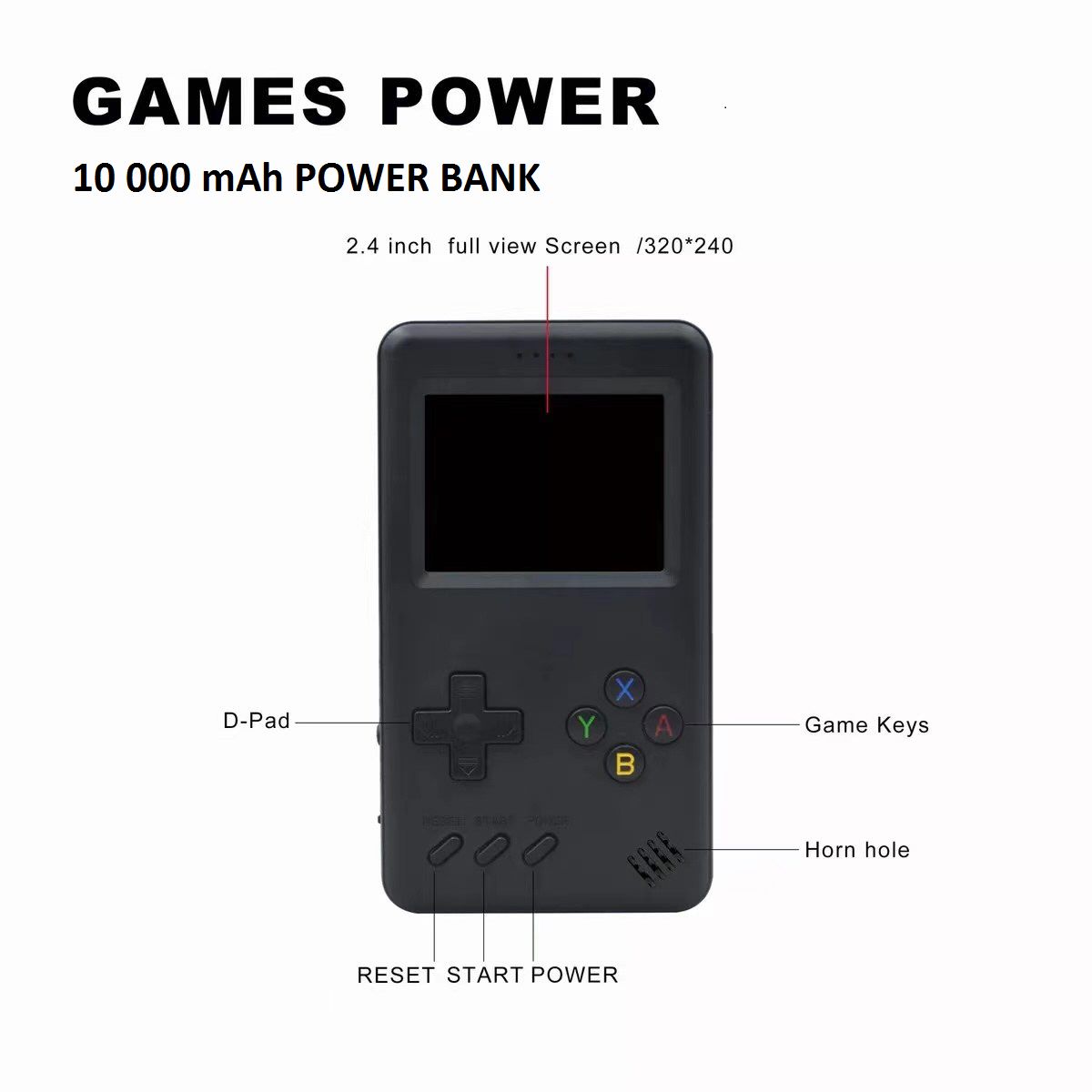 игровая консоль повер банк Game Power Bank 10 000 mAh, 500 игр 8-bit -  купить с доставкой по выгодным ценам в интернет-магазине OZON (850090740)