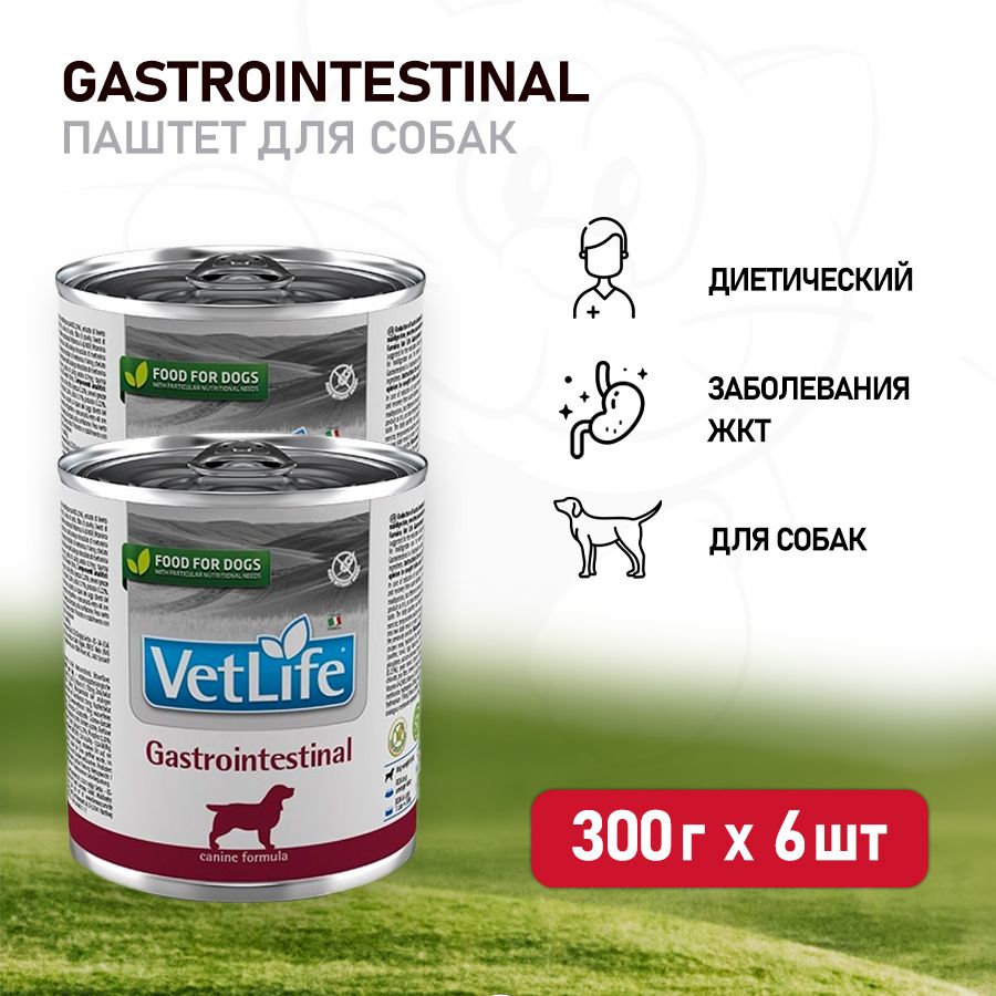 Farmina Vet Life Gastrointestinal влажный корм для взрослых собак при  заболеваниях ЖКТ, в консервах - 300 г х 6 шт - купить с доставкой по  выгодным ценам в интернет-магазине OZON (351097105)