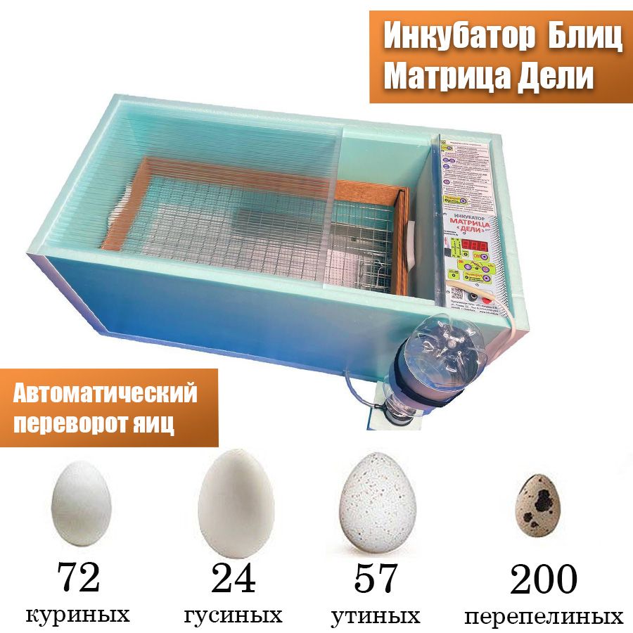 Инкубатор для яиц автоматический блиц 72