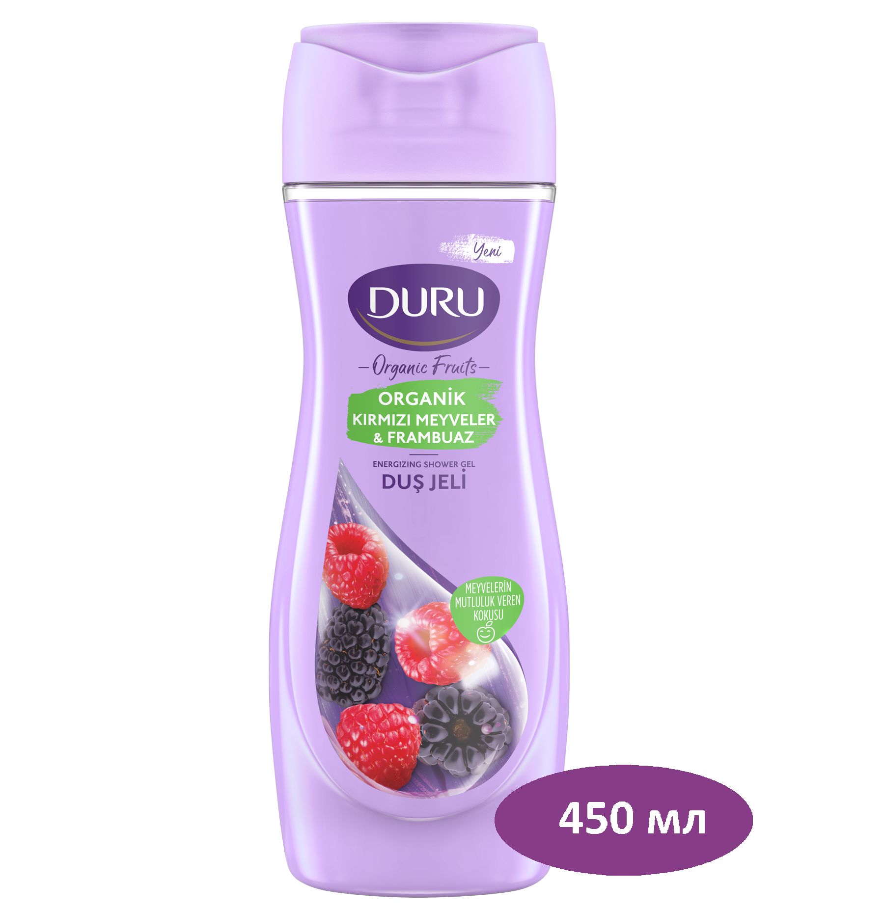 Гель для душа DURU Organic Fruits Спелая малина, 450 мл