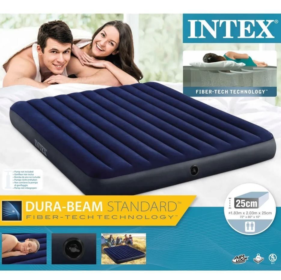 Матрас Intex Classic Downy Airbed Fiber-Tech, 183 х 203 х 25 см 64755