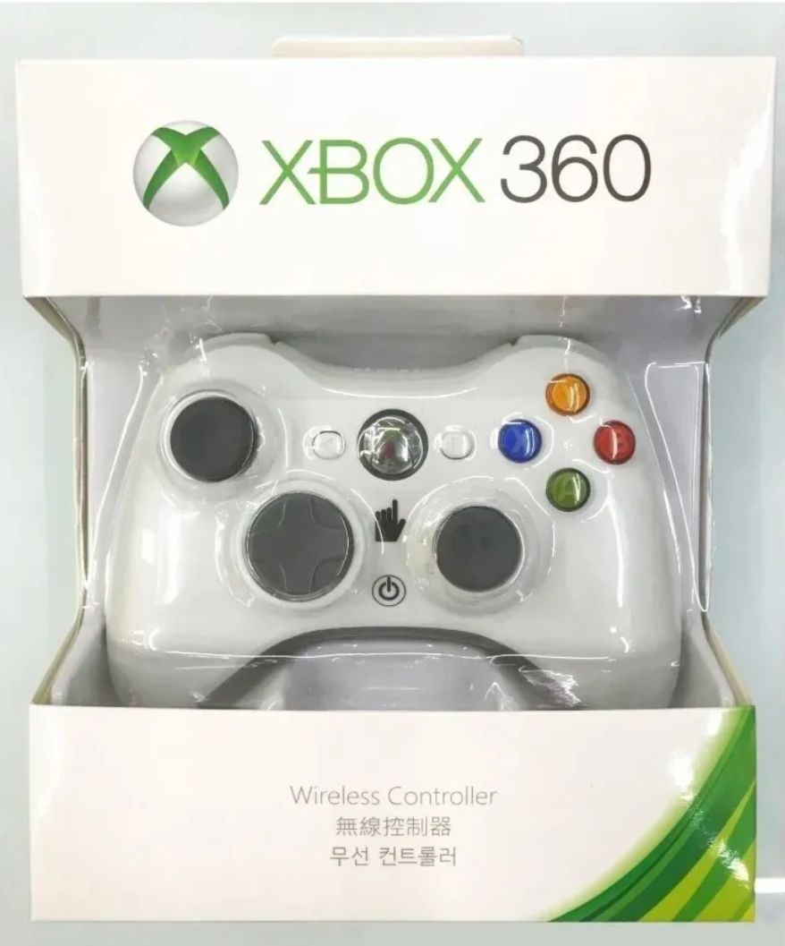 Геймпад Беспроводной джойстик XBox 360 и ПК Wireless Controller Black, Белый