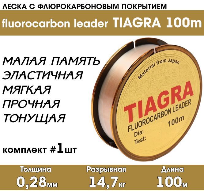 ЛескадлярыбалкисфлюрокарбоновымпокрытиемTIAGRA100м,0,28мм,14,7кг