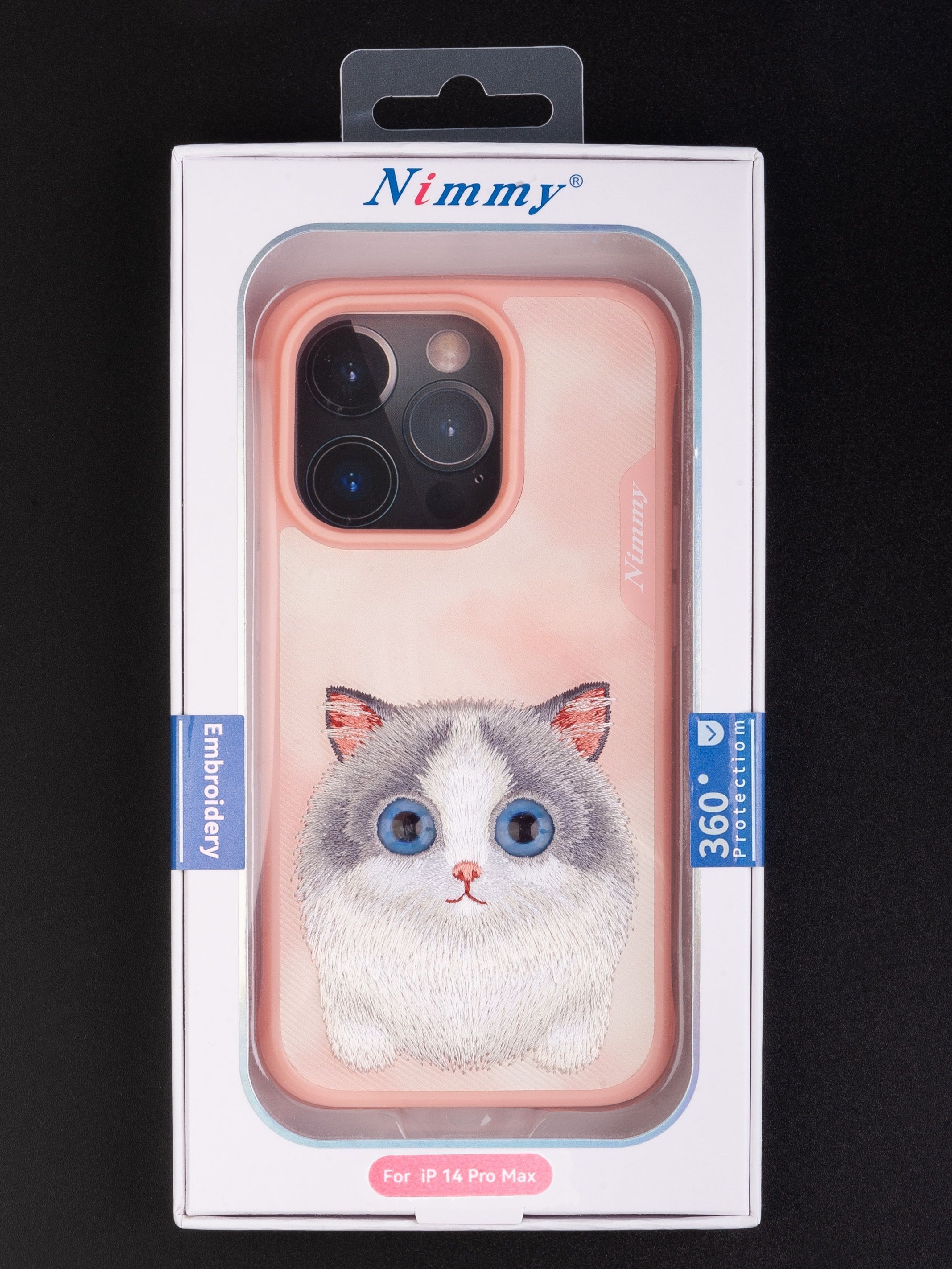 Чехол Nimmy для iPhone 14 Pro Max с трехмерной вышивкой Котик пушистый /  Противоударный чехол розовый - купить с доставкой по выгодным ценам в  интернет-магазине OZON (892341852)