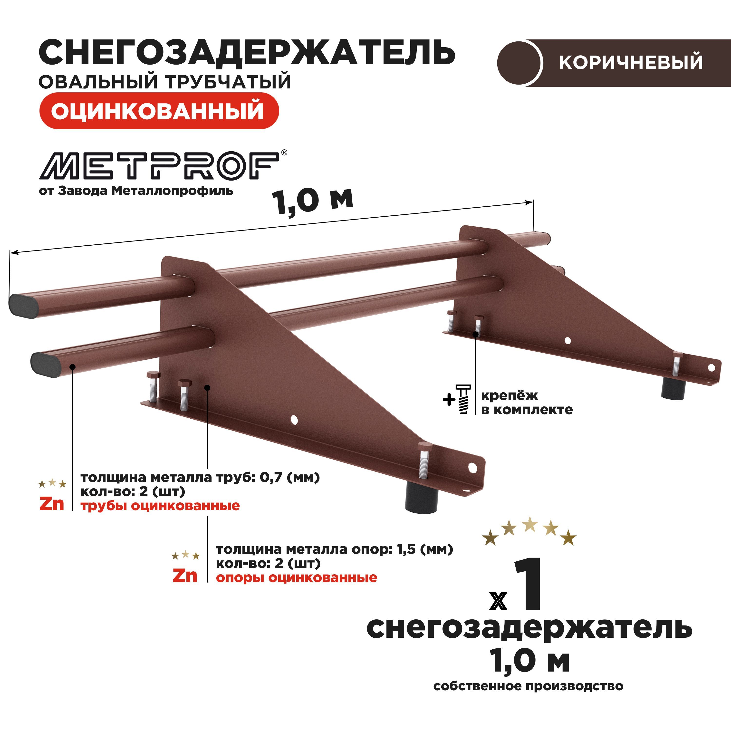 Овальные снегозадержатели на металлочерепицу