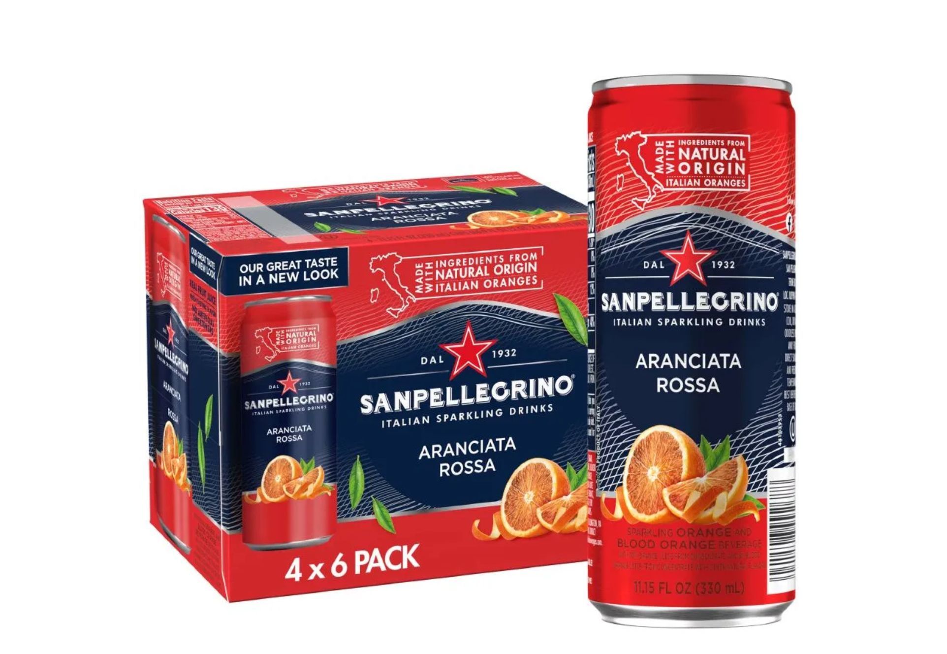 Газированный напиток Sanpellegrino Aranciata Rossa, Красный Апельсин, 6 шт, 330 мл