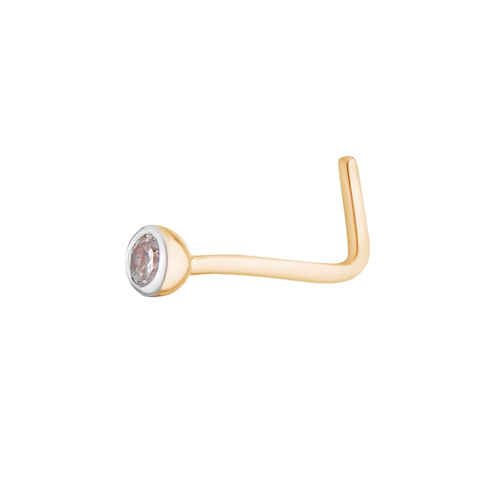 JC Пирсинг в нос золотой, серьга гвоздик с фианитом улитка нострил для носа- купить с доставкой по выгодным ценам в интернет-магазине OZON (925646754)