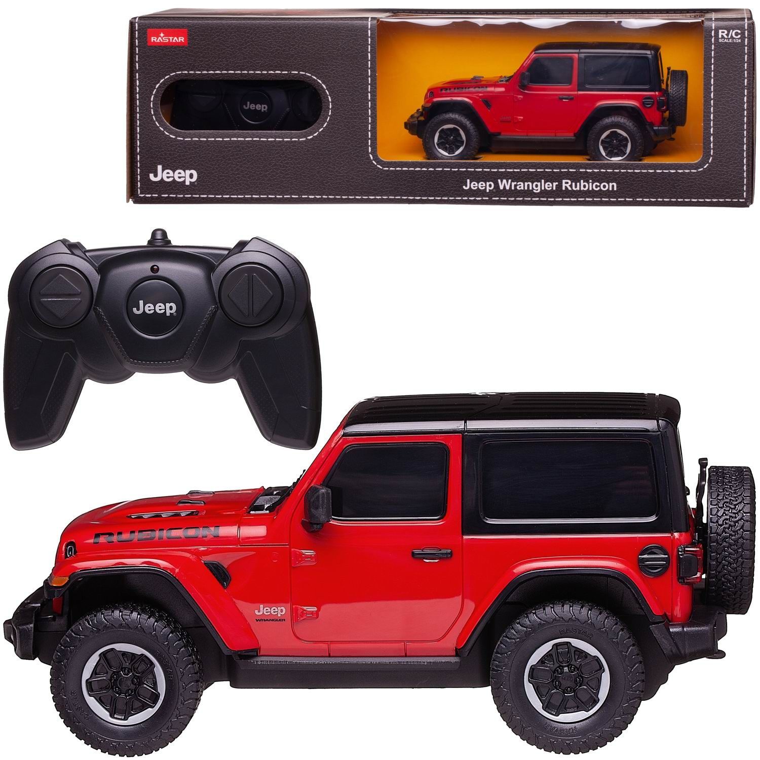 Машина р/у 1:24 JEEP Wrangler Rubicon красный - купить с доставкой по  выгодным ценам в интернет-магазине OZON (439780170)