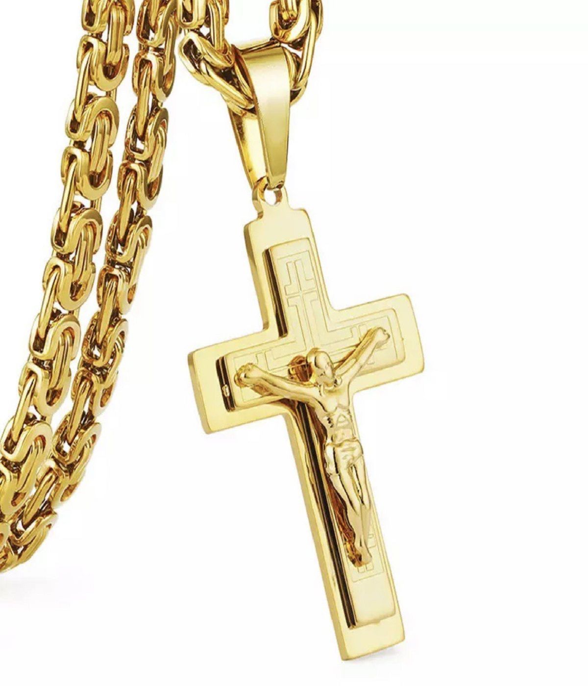 Золотой крестик с цепочкой мужской