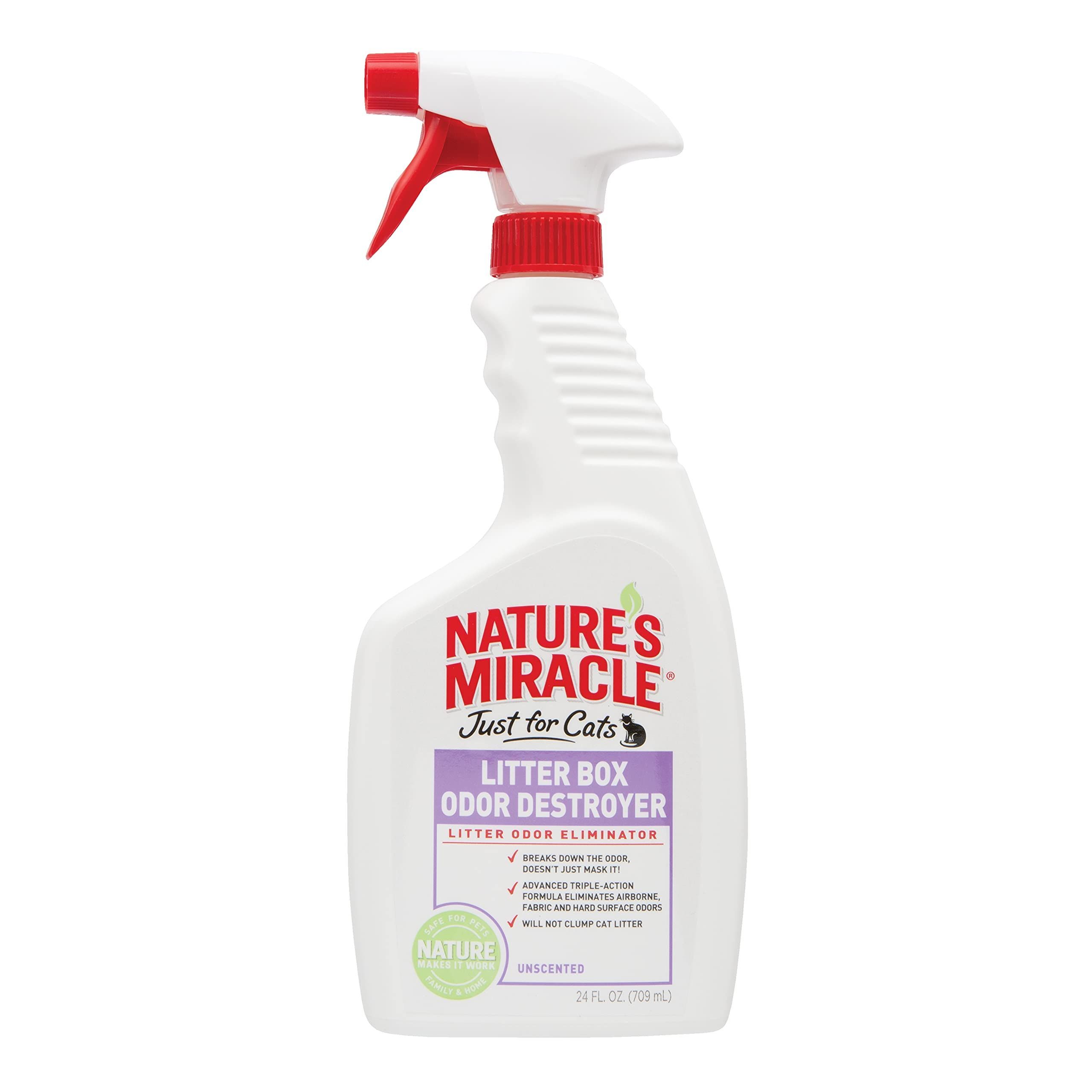 Спрей 8 in 1 nature`s Miracle уничтожитель пятен и запахов от кошек Stain & Odor Remover, 946 мл