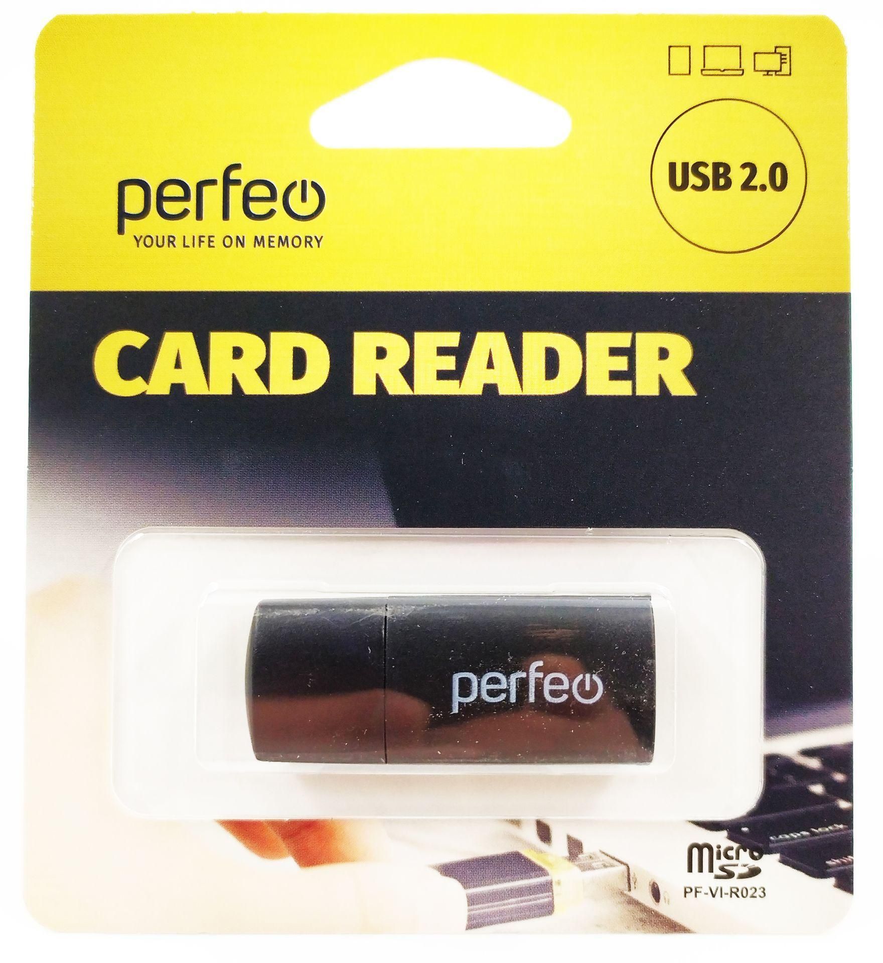 КартридерPerfeoCardReaderMicroSD,(PF-VI-R023black)черный