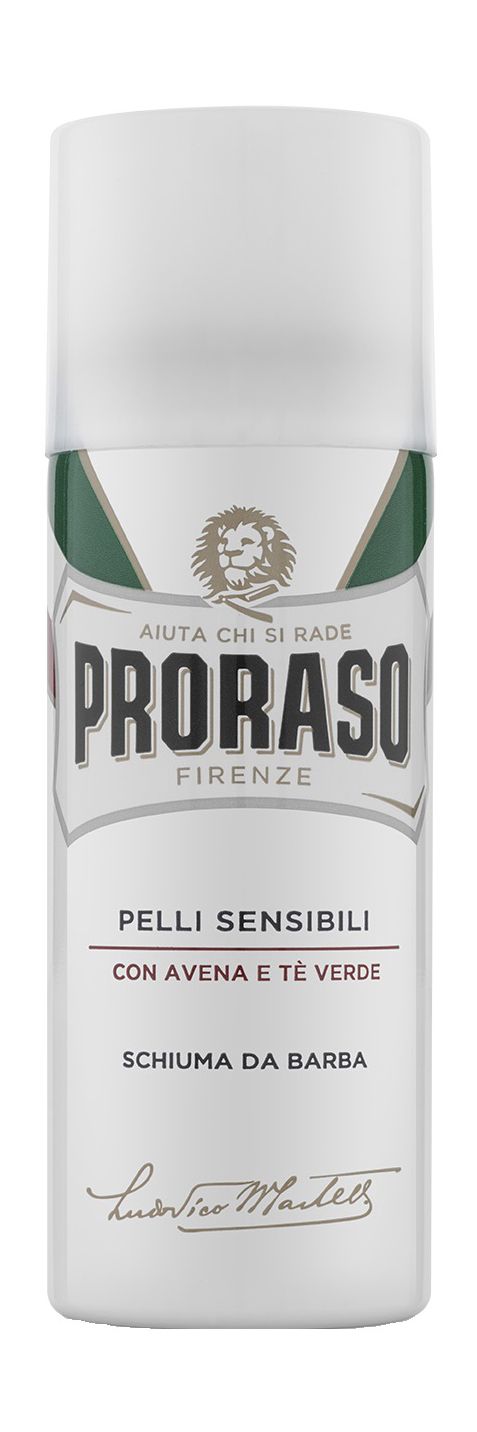 PRORASO Пена для бритья для чувствительной кожи с зеленым чаем и овсом муж., 50 мл