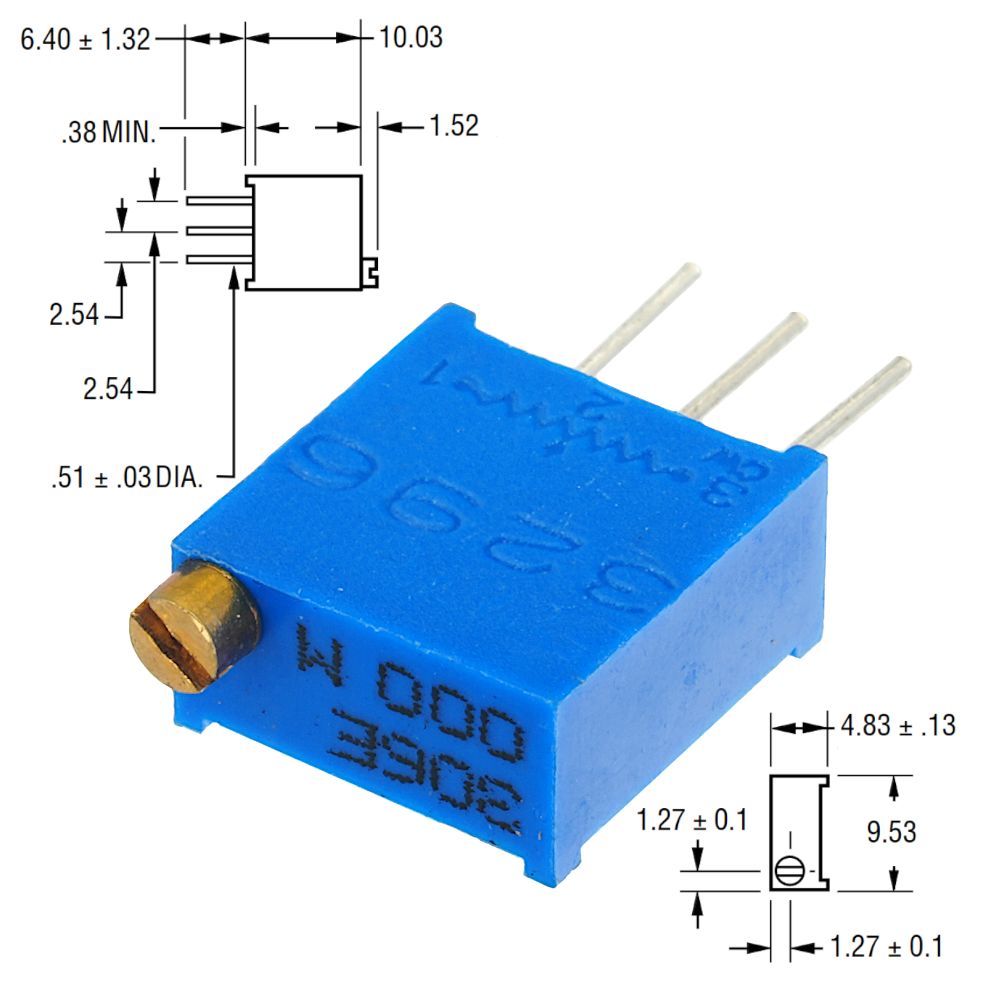 2МОмРезисторподстроечный3296W-1-205(3шт)