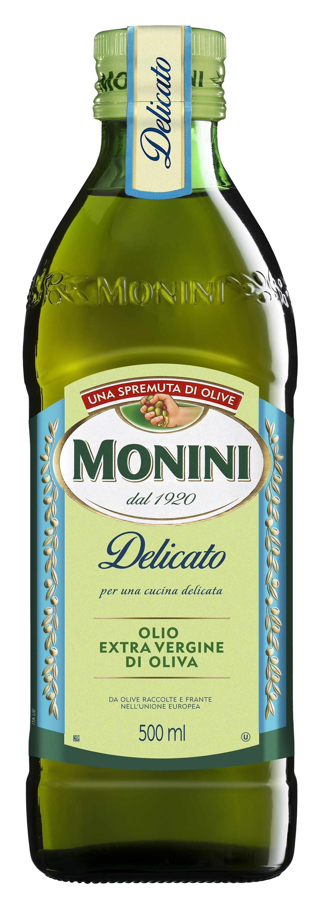 Масло оливковое Monini Delicato Extra Virgin нерафинированное высшего сорта первого холодного отжима Экстра Вирджин, 0,5л