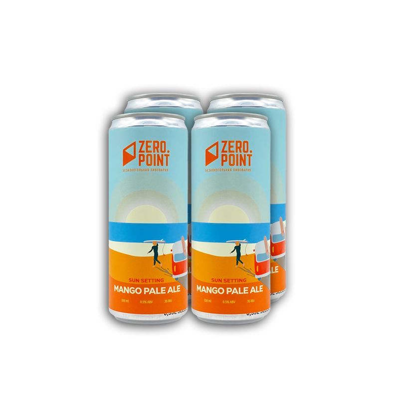 Безалкогольное пиво Zero Point "Sun Setting" Mango Pale Ale (4 шт х 0.33 л.)