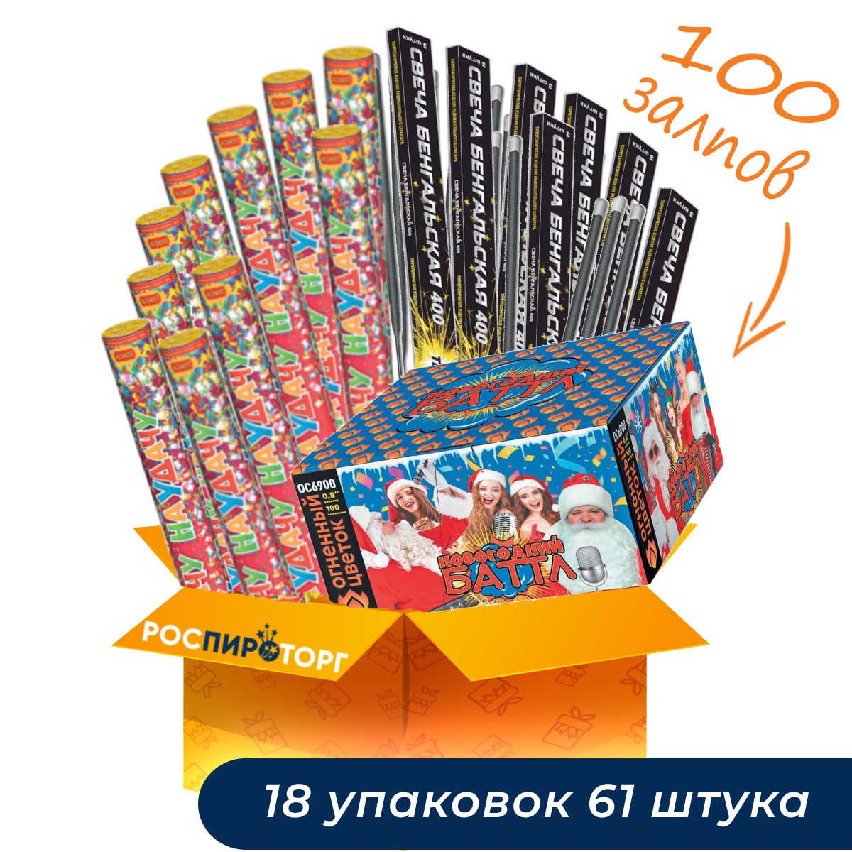 Набор фейерверков для Выпускного вечера №4 Одноклассники (салют, бенгальские огни и пневмохлопушки)