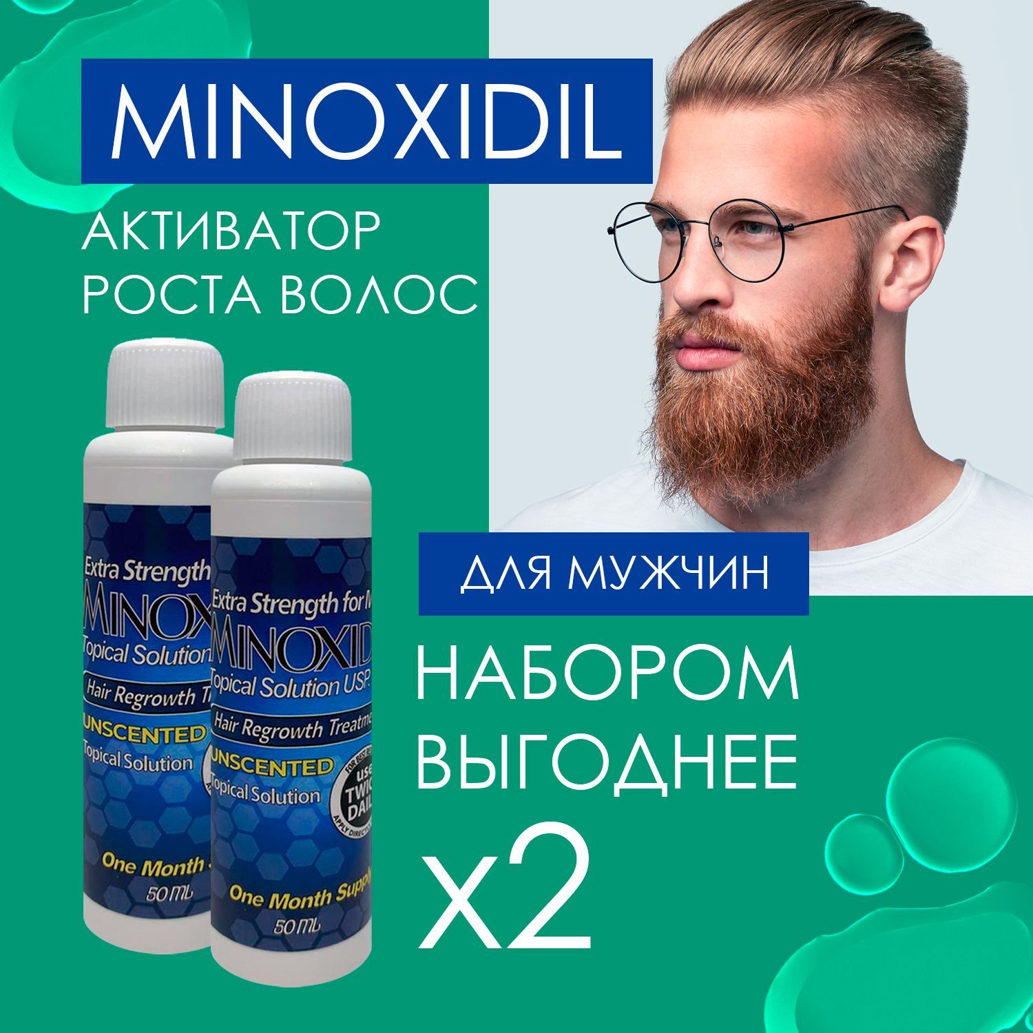 Активатор роста бороды. Minoxidil va rolik.