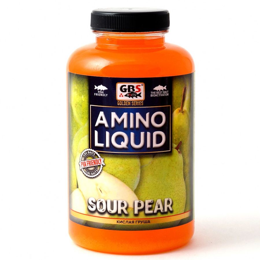 Ликвид GBS Amino Liquid 500 мл Кислая Груша / Прикормка для рыбалки / Ароматизатор рыболовный