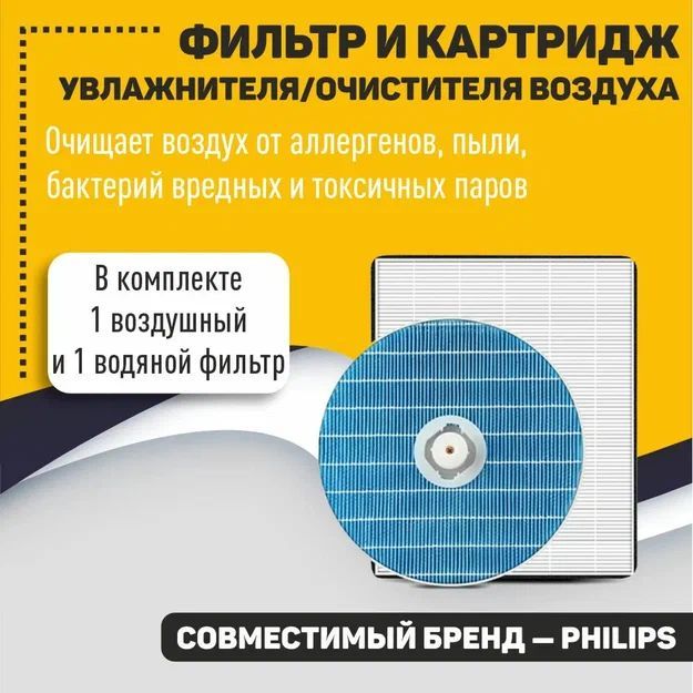 ФильтрикартриджувлажнителявоздухаFY114+FY5156дляPhilipsAirPurifierHU5930HU5931