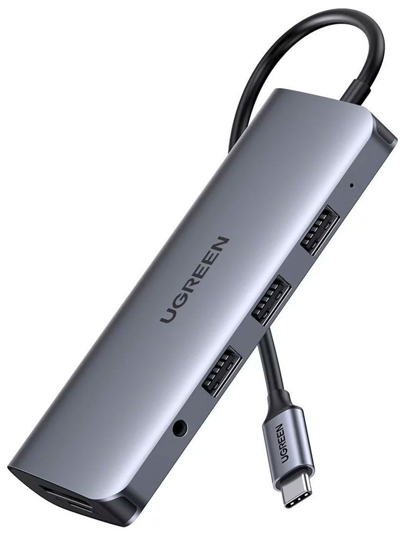 USB-концентратор10в1(хаб)Ugreen3xUSB3.0,HDMI,VGA,RJ45,SD/TF,Jack3.5mm,PD(80133)