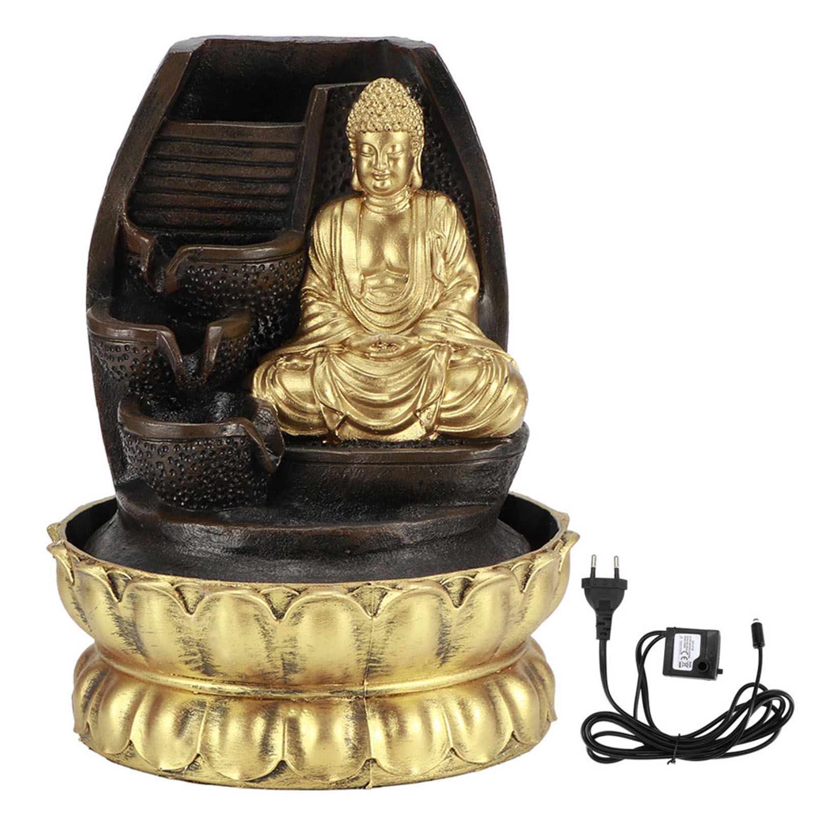 Настольный фонтан со светодиодной подсветкой, украшение с водяным насосом для украшения домашней чайной комнаты, тип 16107, вилка европейского стандарта, 220 В