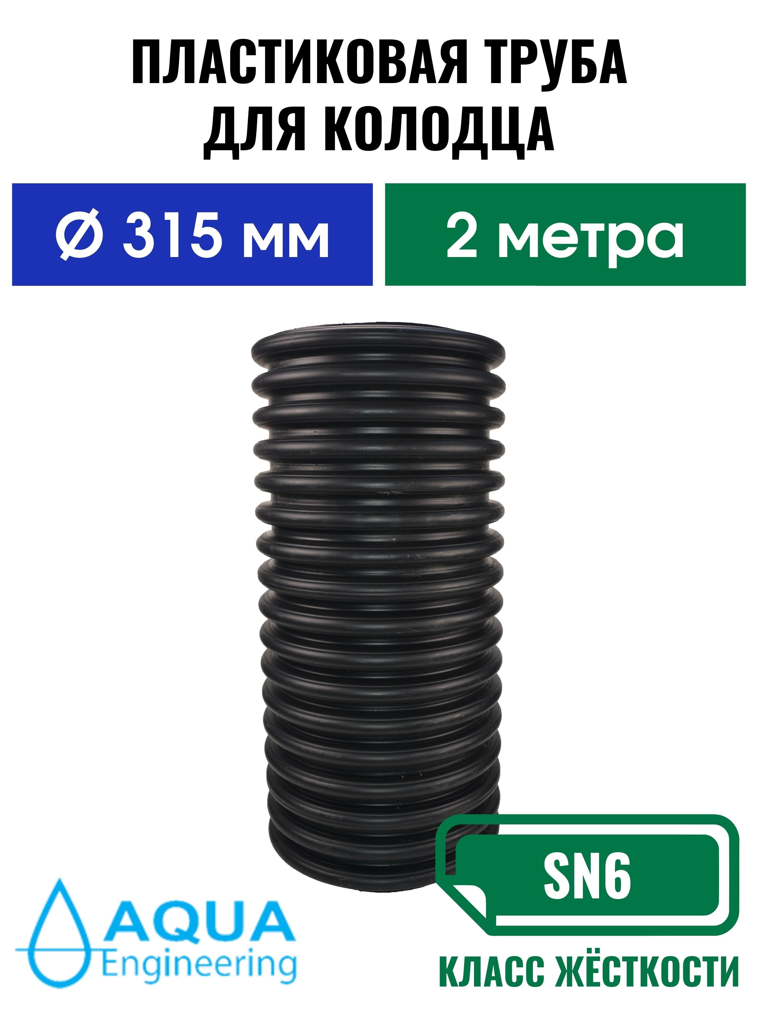 Пластиковаятрубадляколодца315мм,гофрированнаядвустенная,длина2метра