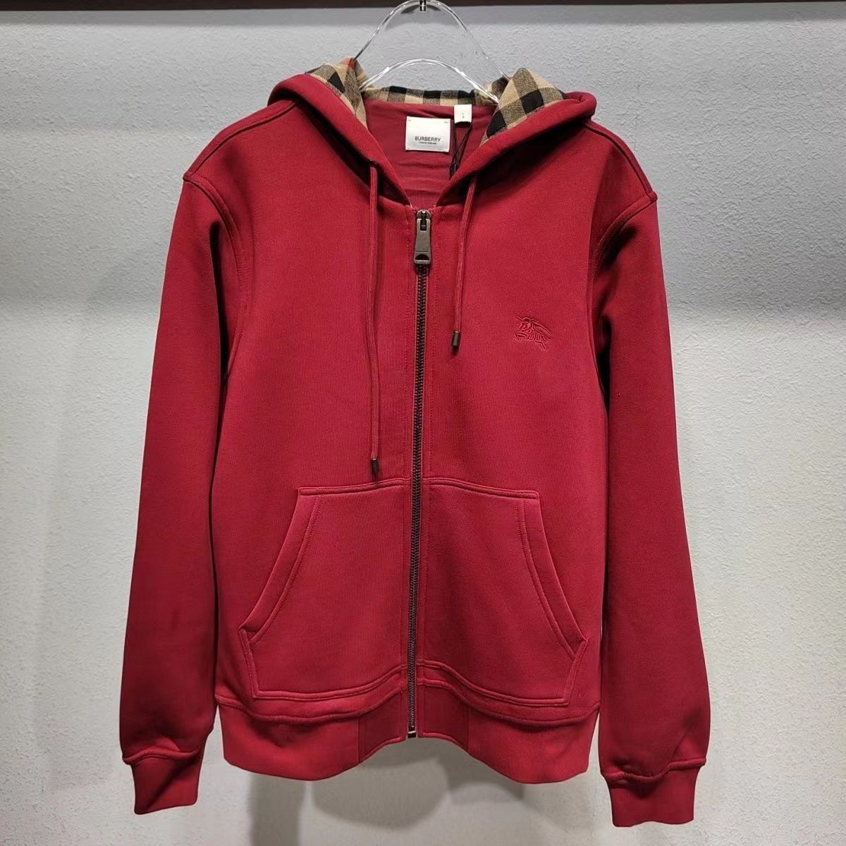 Burberry hoodie mens top red