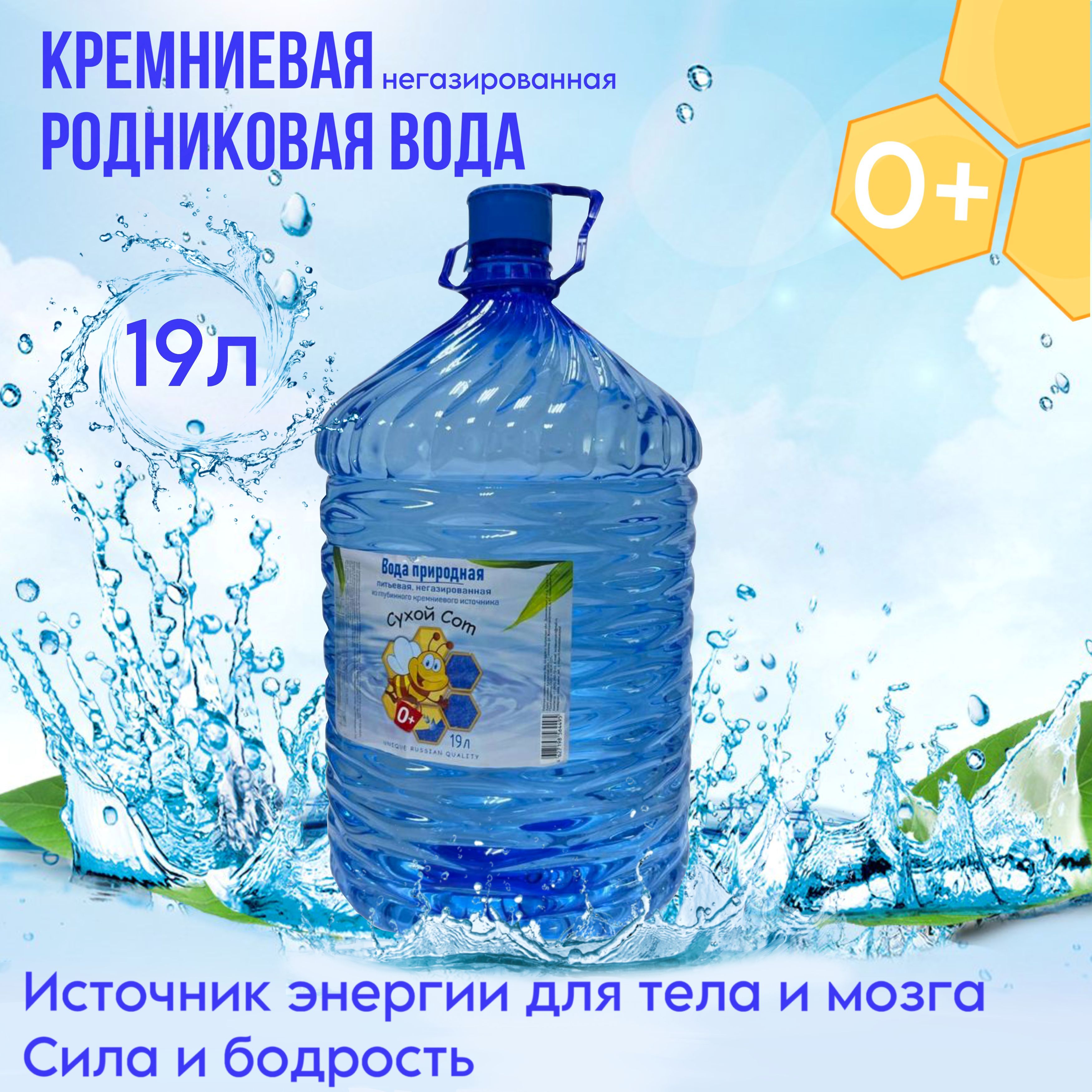 Вода Питьевая Сухой Сот Негазированная 19000мл. 1шт - купить с доставкой по  выгодным ценам в интернет-магазине OZON (1085371234)