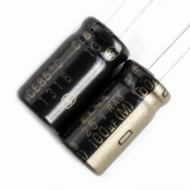 2шт.,ELNARA3АудиоHIFIКонденсаторэлектролитический25В-100мкФ(100uF-25V,8x12мм)