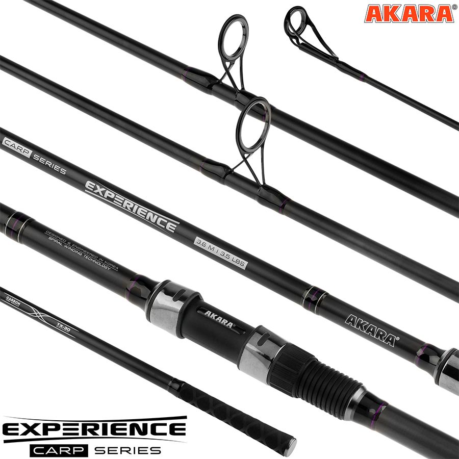 Удилище штекерное угольное карповое 3 колена Akara Experience Carp 3,5 Lb 3,6 м