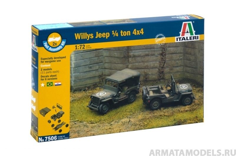 Сборная модель Italeri 7506ИТ Jeep Willys 4x4