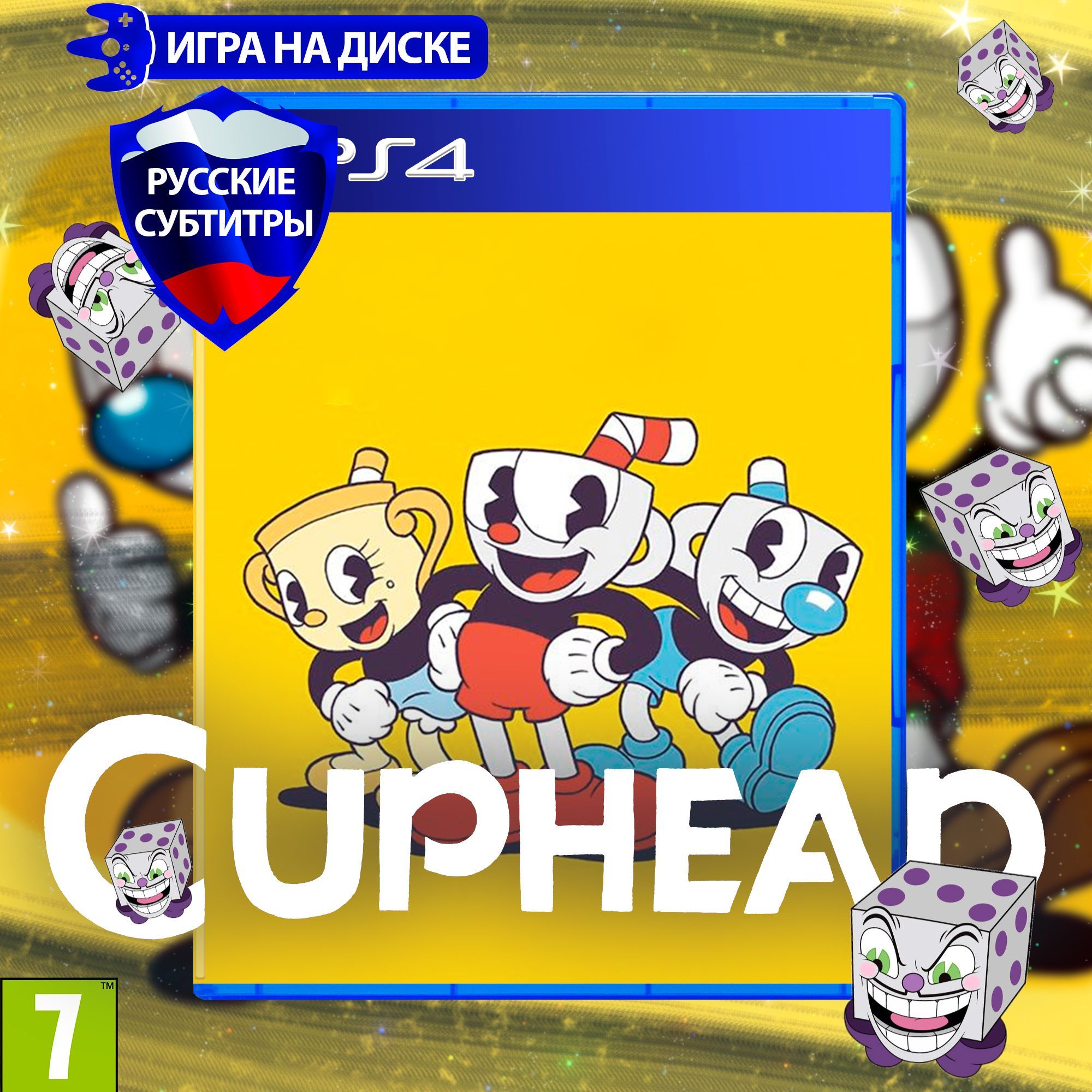 Игра Cuphead для Playstation 4 (PS4), Русские субтитры