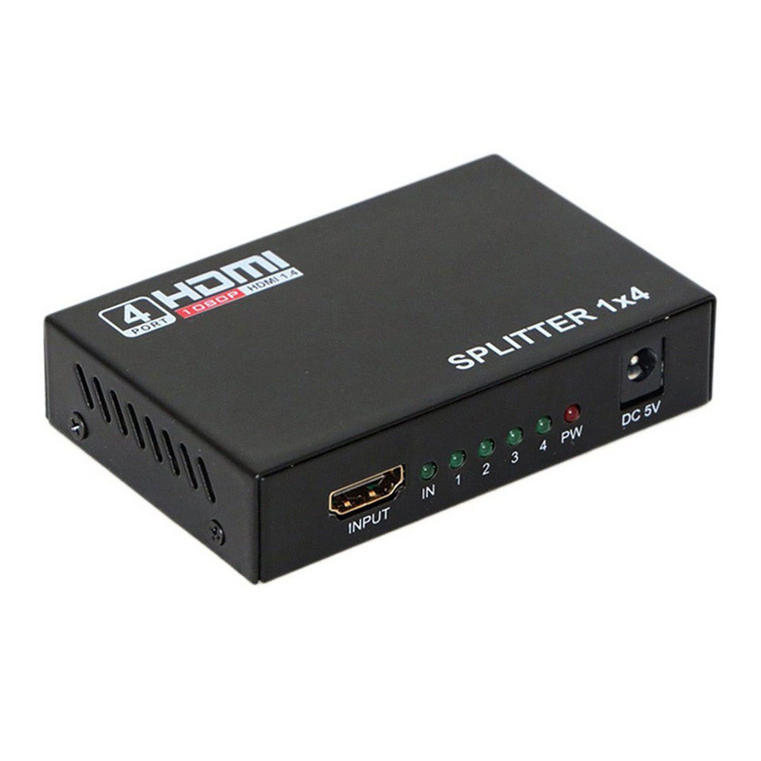 HDMI-разветвитель 4K 1 вход/4 выхода, HDMI V1.4, БП 5В/2.1A (ORIENT HSP0104HN)