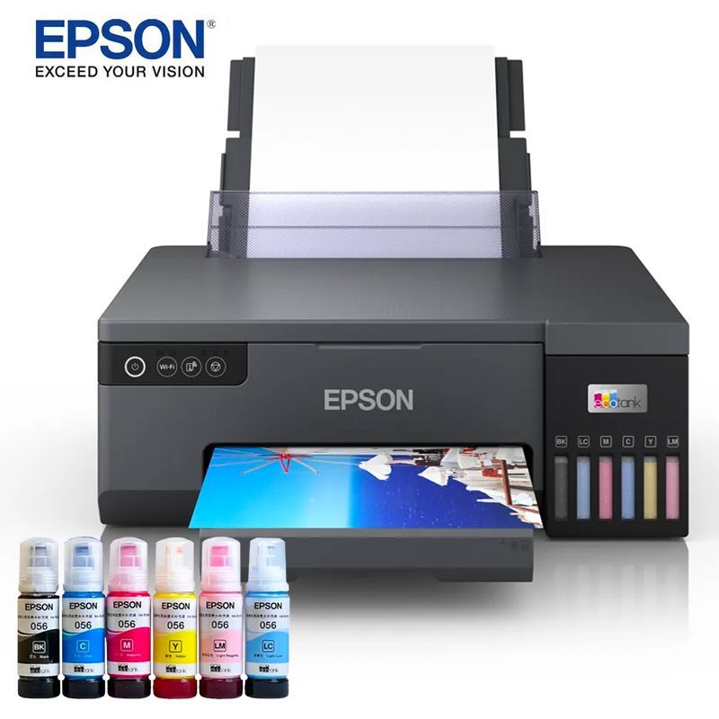 Epson Принтер струйный  Epson L8058,A4, wifi+USB(с 6 флаконами оригинальных чернил), черно-серый