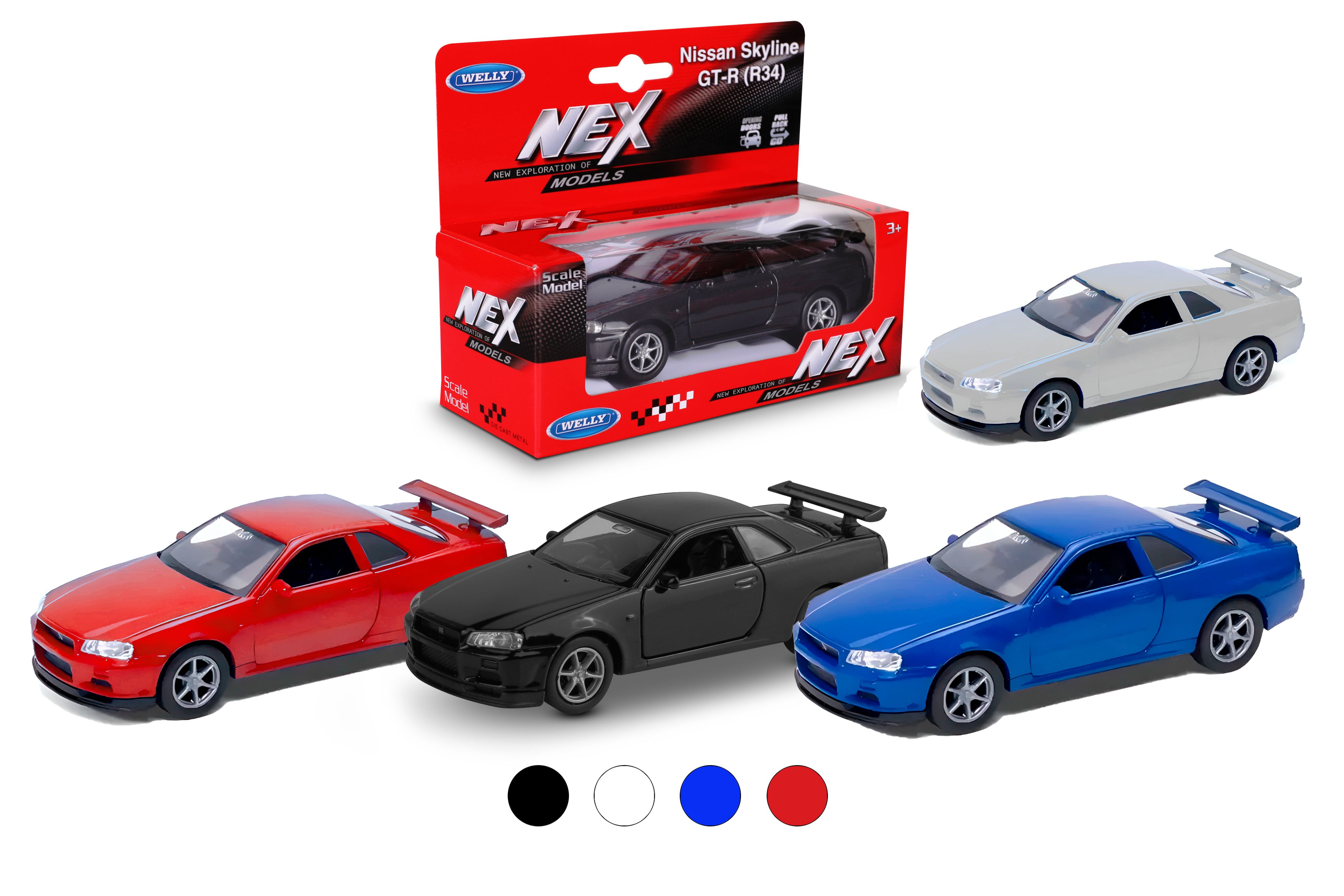 Машинка WELLY NISSAN SKYLINE GT-R R34 / модель машины 1:38 с пружинным  механизмом / цвет в ассортименте - купить с доставкой по выгодным ценам в  интернет-магазине OZON (969192820)