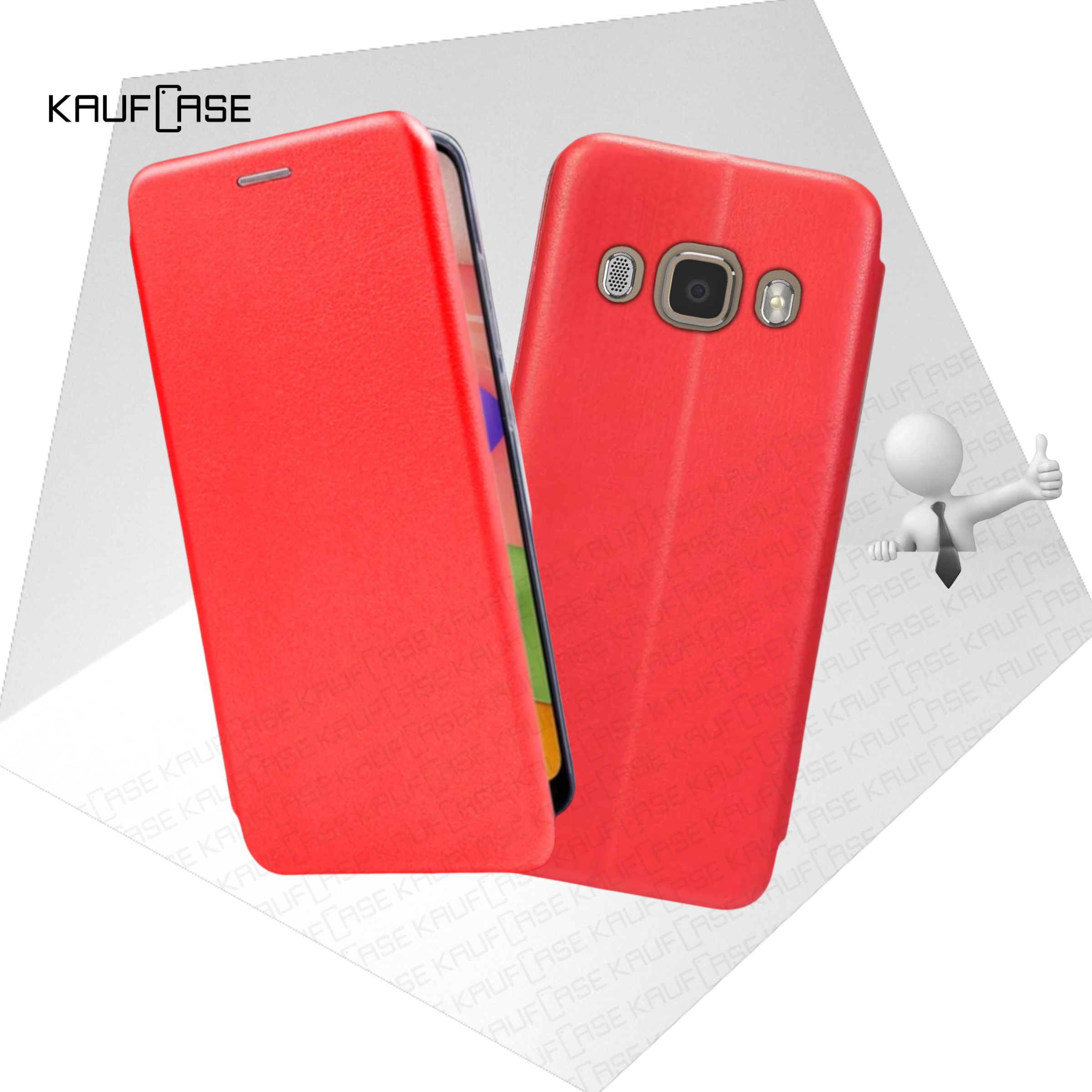 Чехол книжка KaufCase для телефона Samsung J7 2016 (J710) (5.5"), красный. Трансфомер