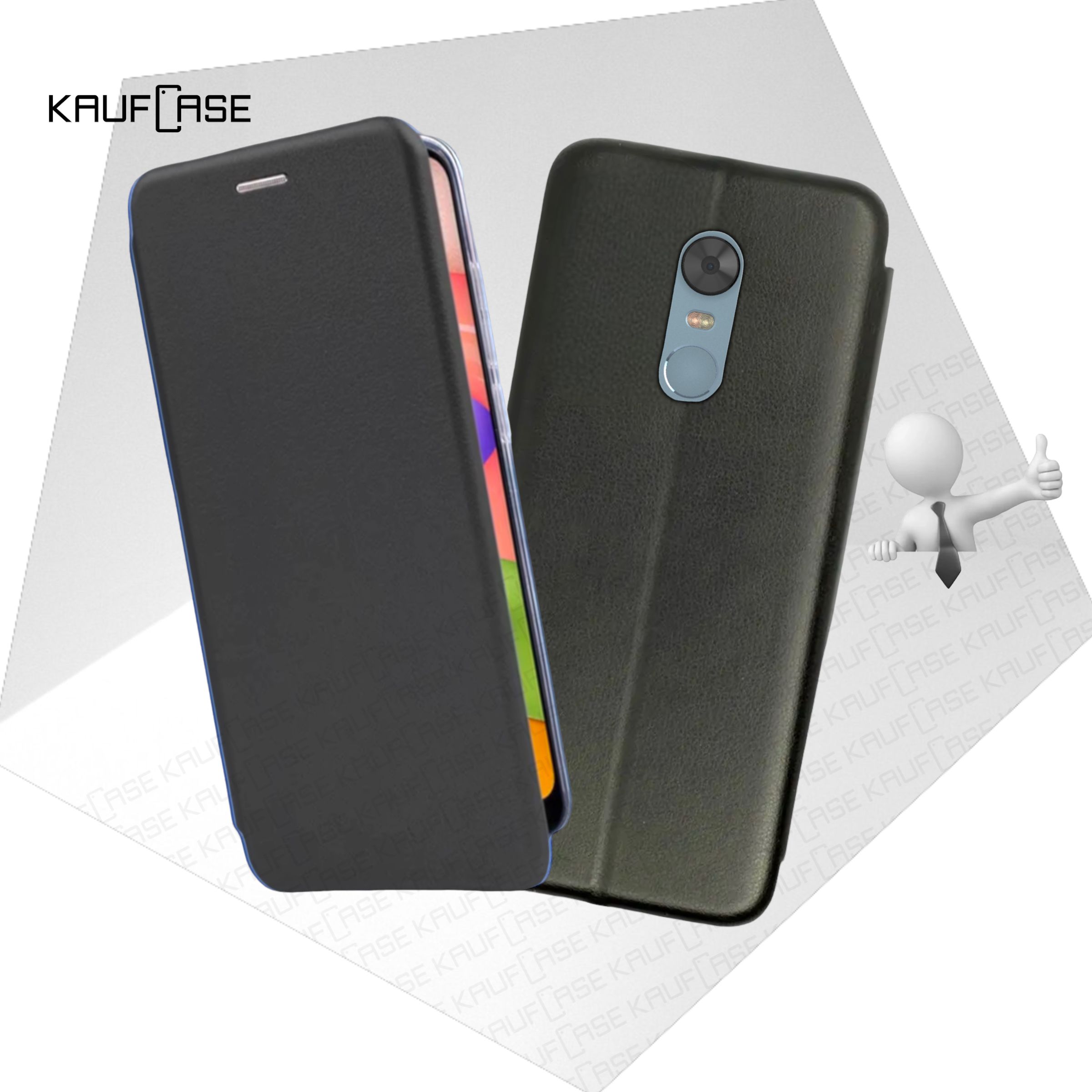 Чехол книжка KaufCase для телефона Xiaomi Redmi 5 Plus (5.99"), черный. Трансфомер