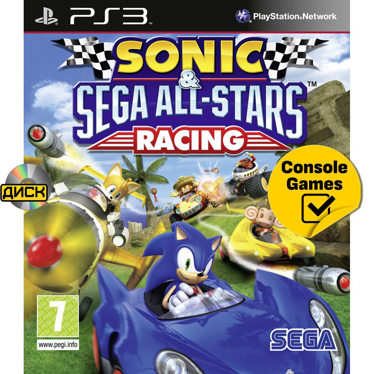 PS3 Sonic & SEGA All-Stars Racing (английская версия). Товар уцененный