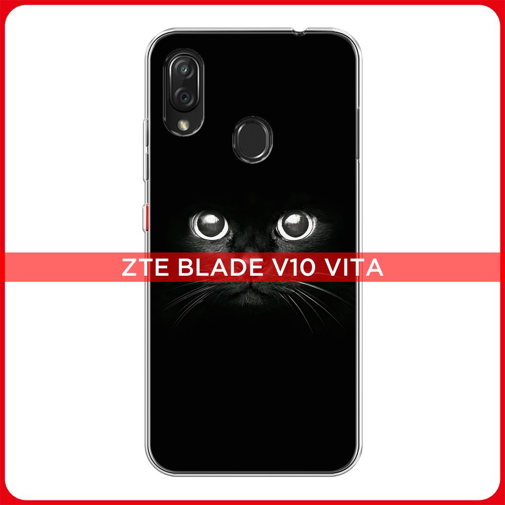 Силиконовый чехол на ZTE Blade V10 Vita / ЗТЕ Блэйд V10 Vita Взгляд черной  кошки - купить с доставкой по выгодным ценам в интернет-магазине OZON  (182786168)