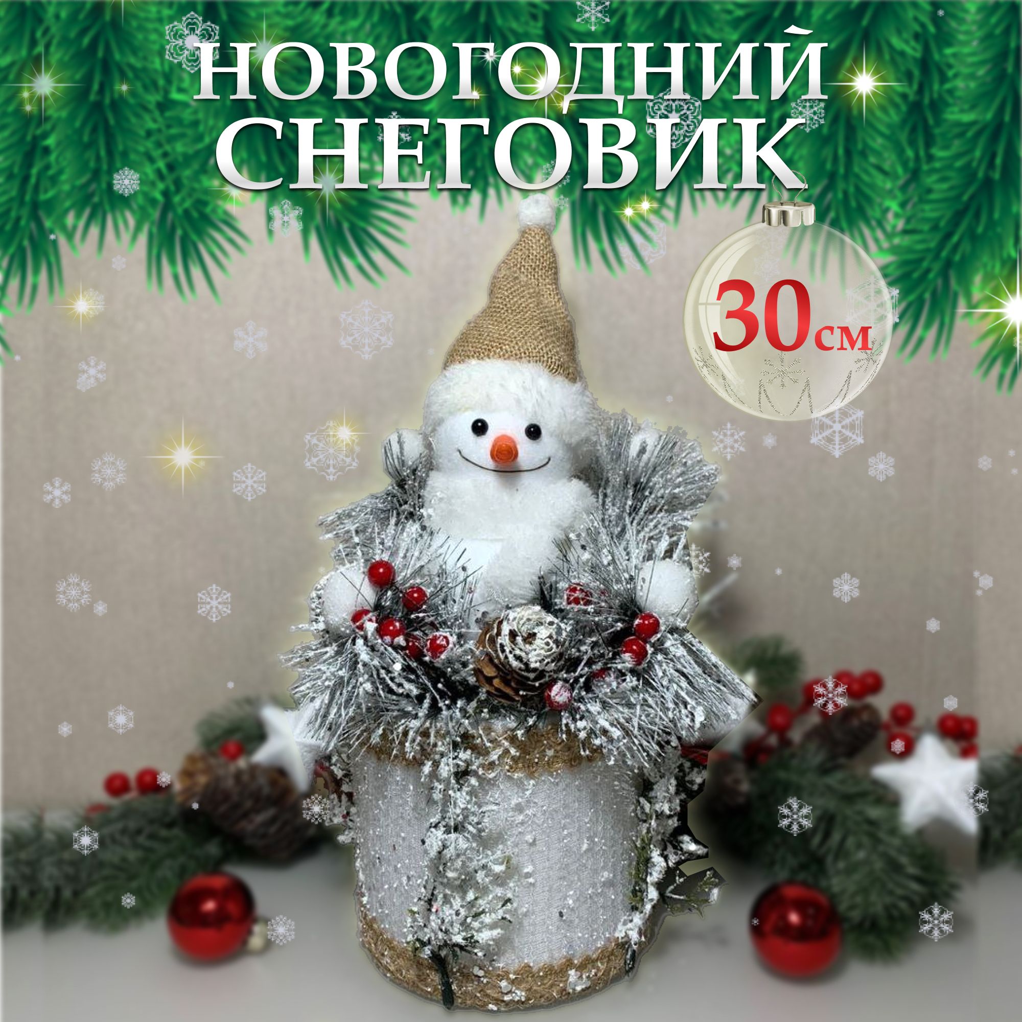 Елочные украшения снеговик без подсветки - купить недорого в Ельце - интернет-магазин вороковский.рф