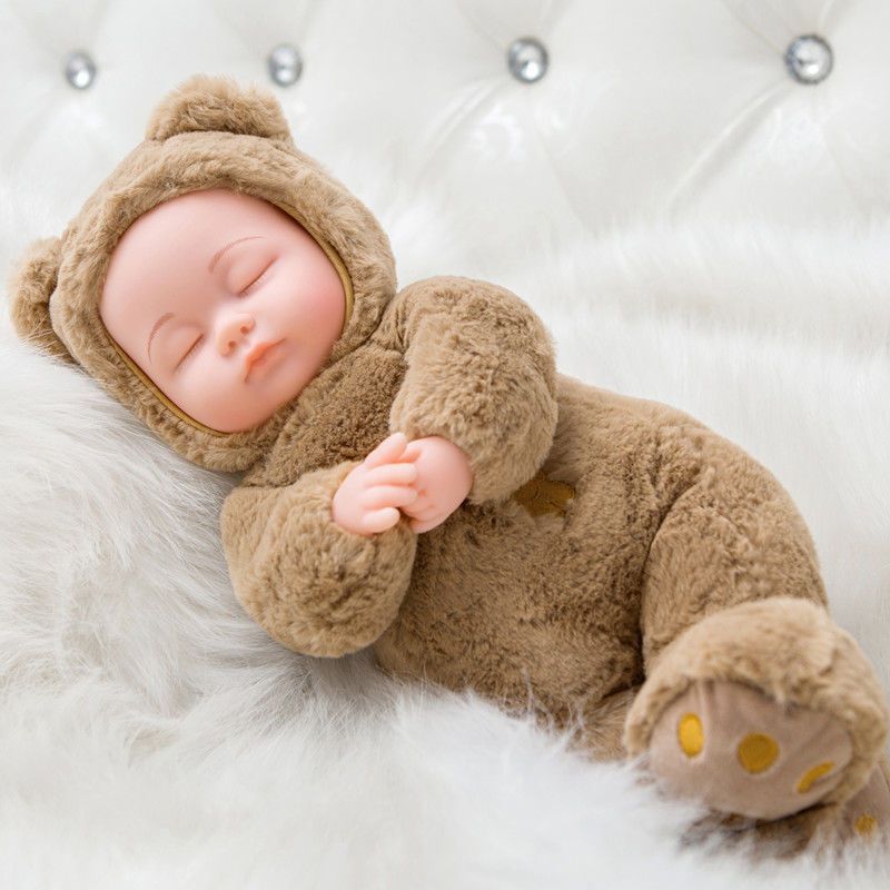 Сон игрушка купить. Спящий пупс. Мягкая игрушка с лицом ребенка. Кукла спящий малыш.