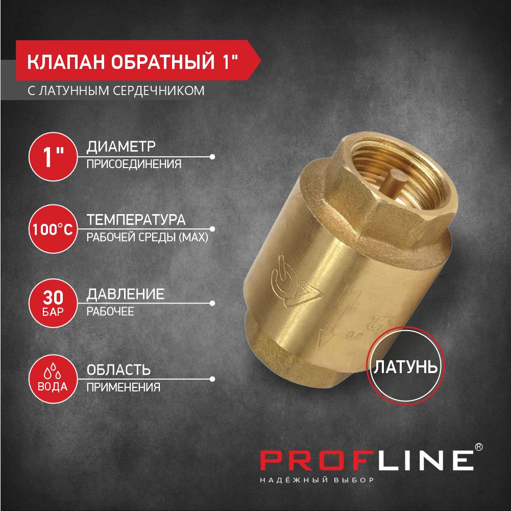 Клапанобратный1"латунныйсердечникPROFLINE