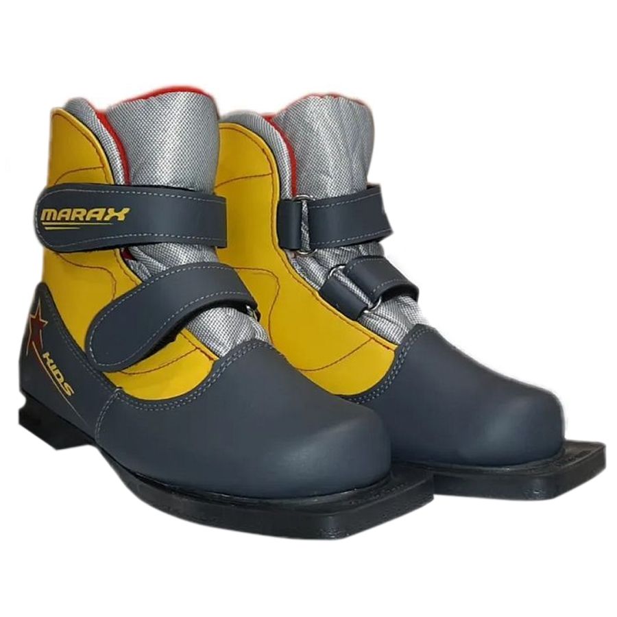 Детские лыжные ботинки marax kids. Ботинки лыжные маракс 75мм kids. Ботинки nn75 детские. Желтые ботинки. Ботинки лыжные marax kids.