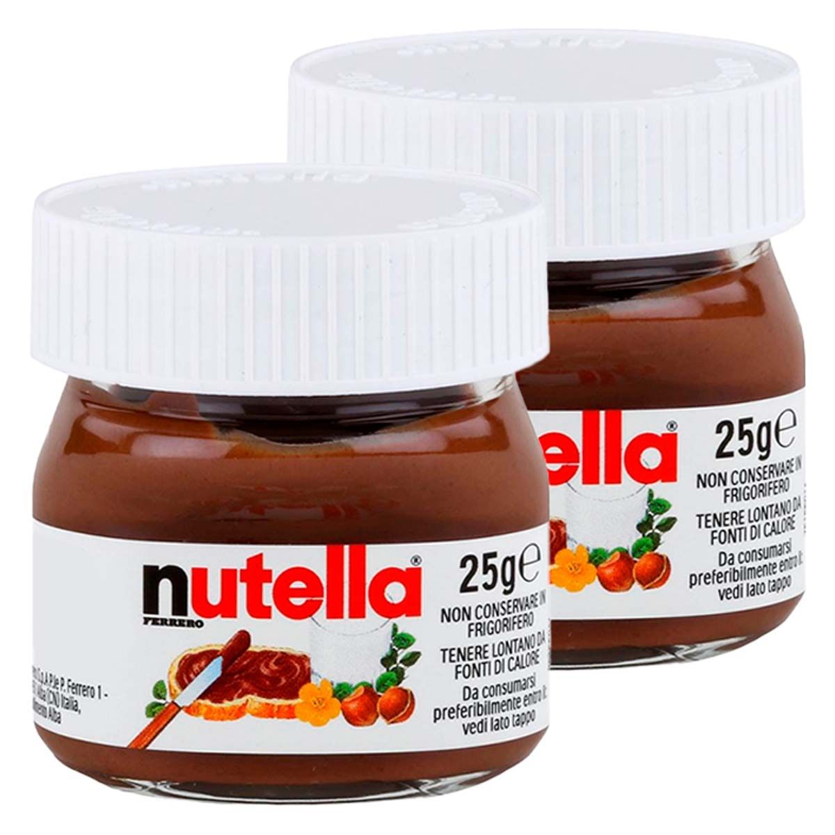 Шоколадная паста Ferrero Nutella Mini (Великобритания), 25 г (2 шт) -  купить с доставкой по выгодным ценам в интернет-магазине OZON (268456906)