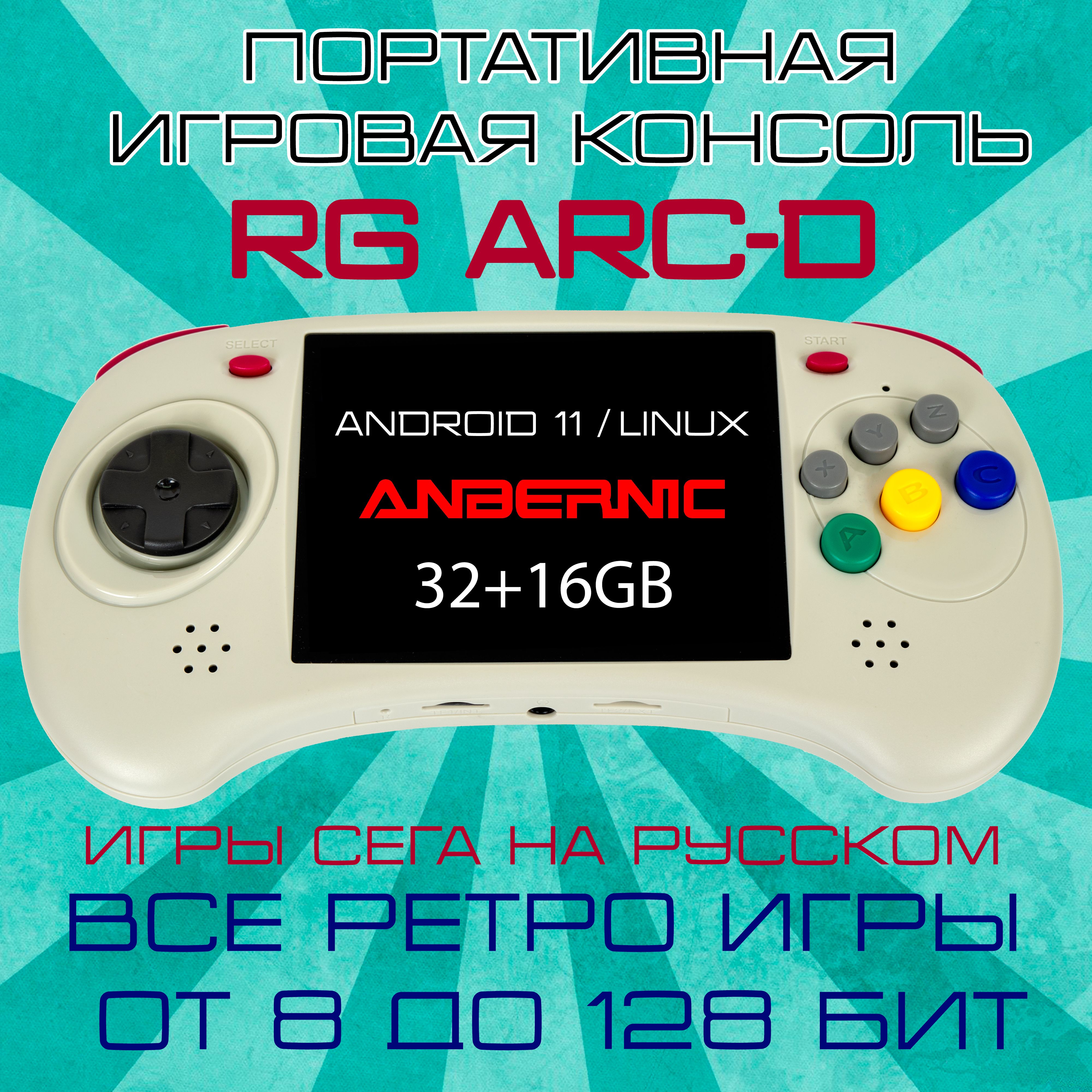 Anbernic RG ARC-D. Ретро портативная игровая консоль Linux+Android. Игры на  русском. Серая. - купить с доставкой по выгодным ценам в интернет-магазине  OZON (1350834773)