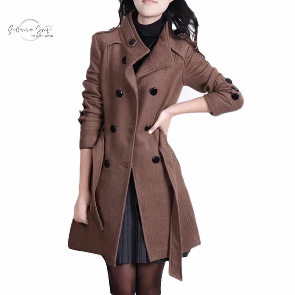 Весенняя женская верхняя одежда. Женское пальто. Осеннее пальто. Двубортное пальто женское. Коричневое пальто женское.