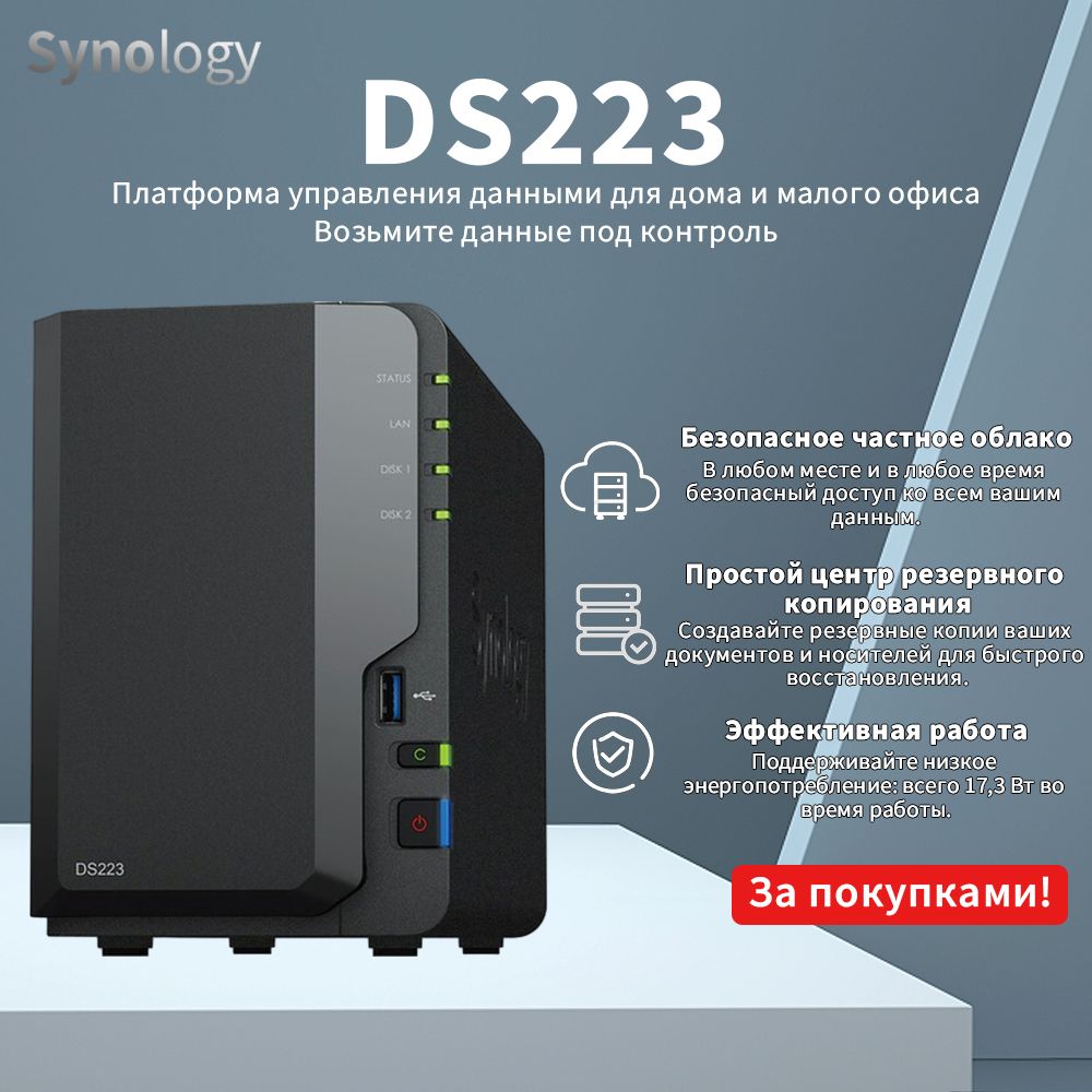 Сетевое хранилище SYNOLOGY z1062583 - купить по выгодной цене в  интернет-магазине OZON (1269580476)