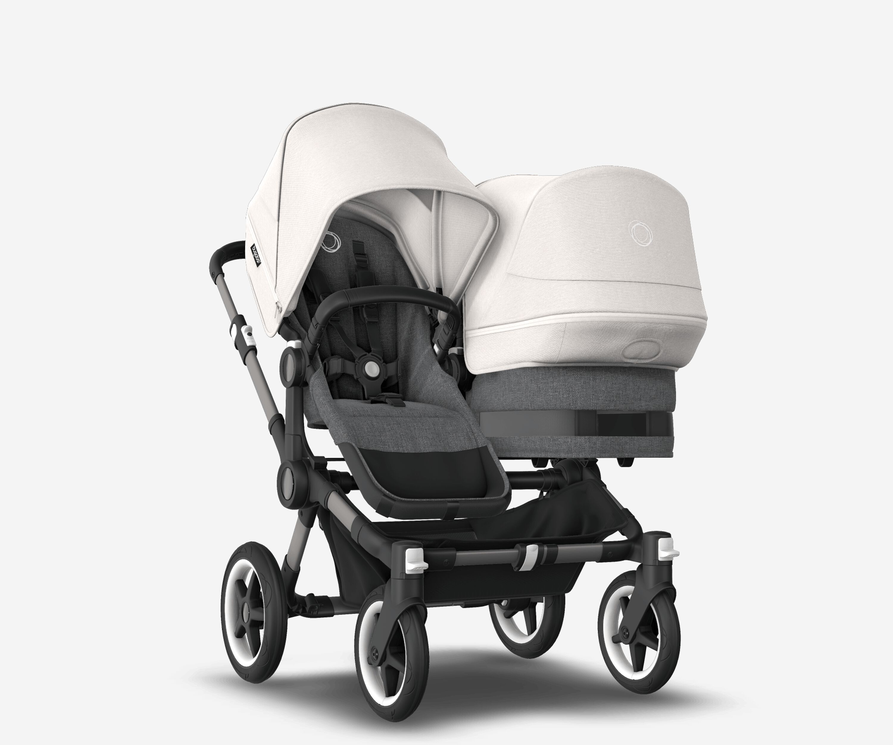 Коляска для погодок Bugaboo Donkey Duo 5 Misty white/grey melange/graphite