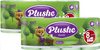 Туалетная бумага Plushe Classic Зеленое яблоко, ароматизированная, двухслойная, салатовый, 2 шт по 8 рулонов - изображение