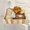 Набор банный из пяти предметов, подарочный набор мочалок, короб из полосатого дерева, 21х16х5 см - изображение